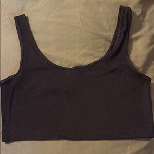 Divided Black Crop Top